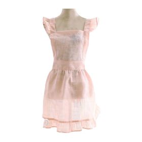 Pink Polyester Cute Translucent Vintage Apron Cross Back Apron Maid Apron