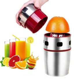 Portable Manual Citrus Juicer Stainless Steel Hand Press Grapefruit Hand Squeezer Lid Rotation Squeezer for Oranges, Lemons, Tangerines and Other Frui