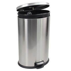 10.5 gal Stainless Steel Kitchen Oval Garbage Can Silver