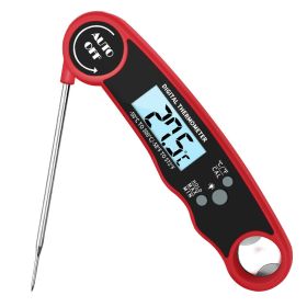 Digital Meat Thermometer with Probe - Waterproof;  Kitchen Instant Read Food Thermometer for Cooking;  Baking;  Liquids;  Candy;  Grilling BBQ & Air F (Color: Red)