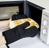 Kitchen Oven Gloves, Silicone and Cotton Double-Layer Heat Resistant Oven Mitts/BBQ Gloves