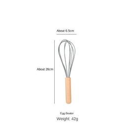 Wooden handle spatula; special for non stick pan; silica gel spatula; cooking shovel; household harmless pan; kitchen utensils; spatula set; tablespoo (size: Whisk)