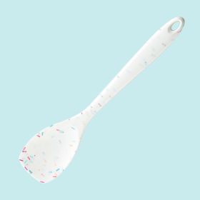 Colorful point full bag silica gel spatula kitchen utensils household silica gel frying spatula kitchen cooking spatula multi-purpose food clip wholes (size: Colored salad spoon)