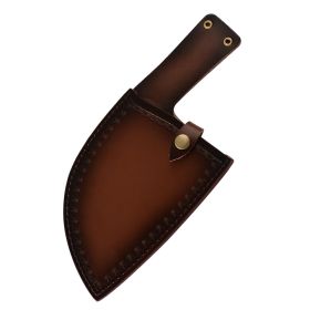 Stainless Steel Meat Cleaver Chef's Knife Cleaver (Quantity: Brown Knife cover)