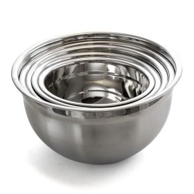 Household Kitchen Tools Multipurpose Stackable Mixing Bowl Set (Color: Silver, Type: Kitchen Tools)