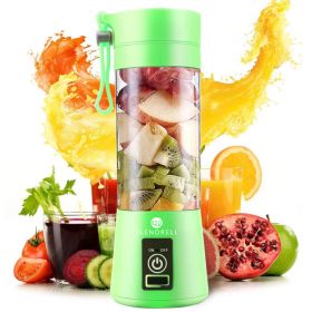 Portable Handheld USB Electric Juice Blender 6 Blades Deluxe Version by Blendrell  Perfect portable tool (Color: green)